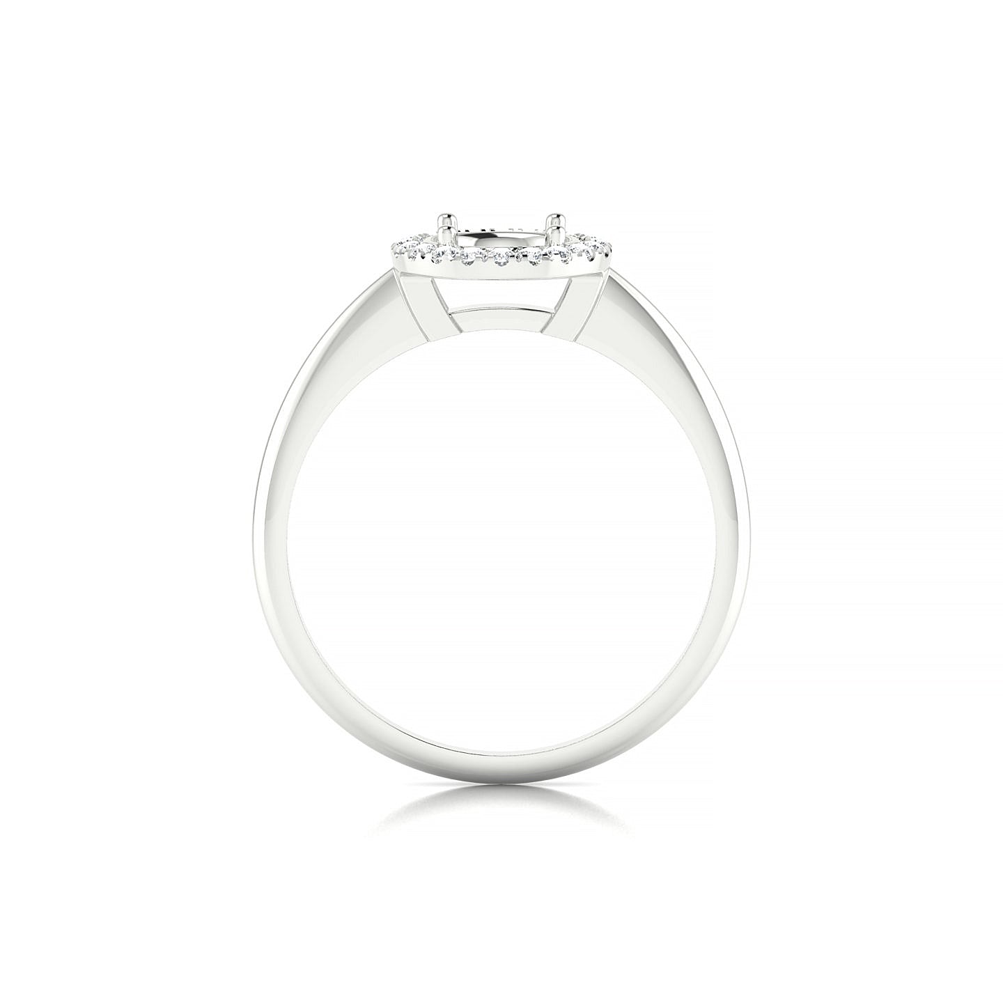 Solar Round 1-1.99 ct | 18k White Gold Halo Ring