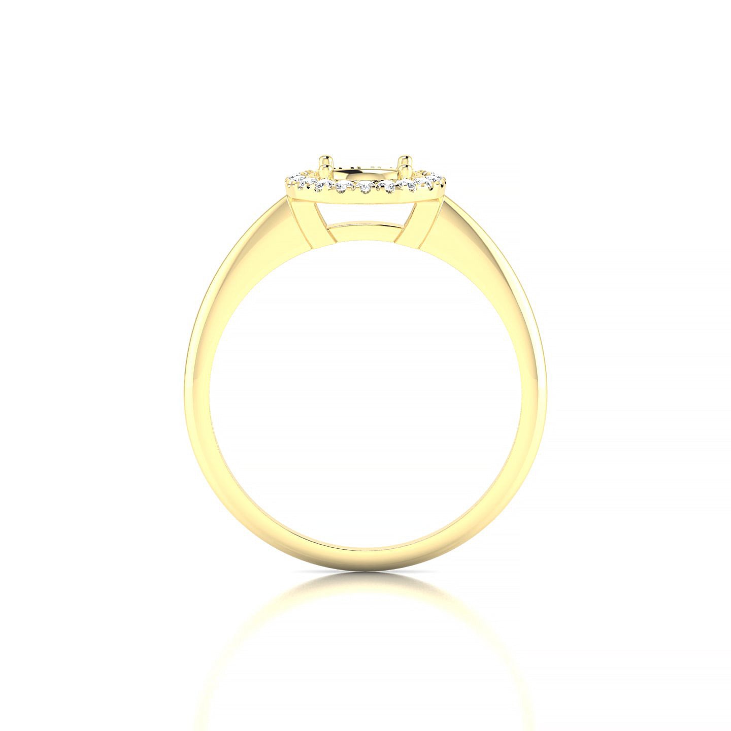 Solar Round 1-1.99 ct | 18k Yellow Gold Halo Ring