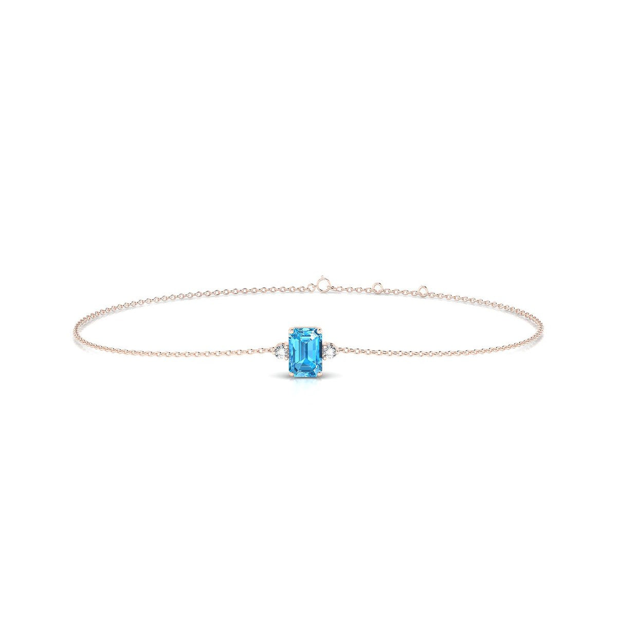 Sparkle | 18k Rose Gold 6 x 4 mm Emerald Topaz Bracelet