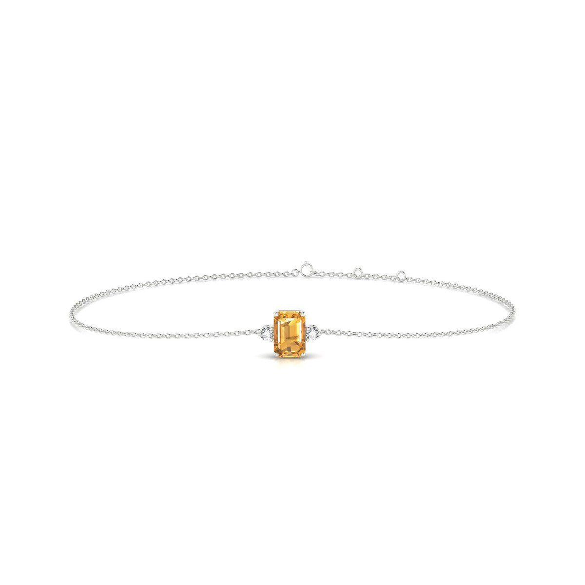 Sparkle | 18k White Gold 6 x 4 mm Emerald Citrine Bracelet