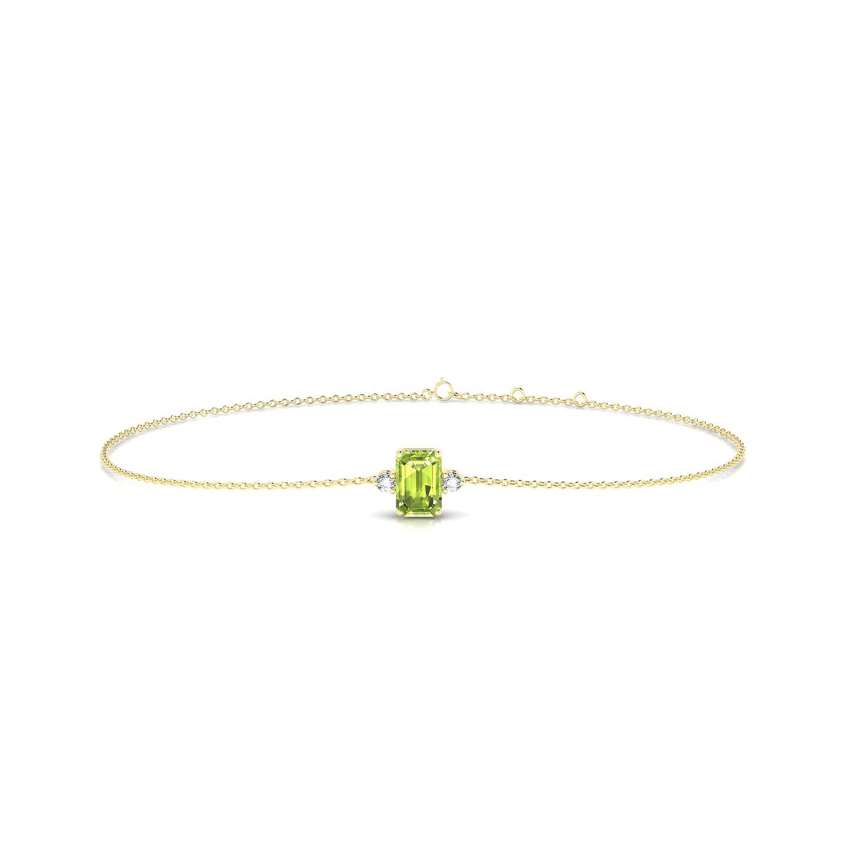 Sparkle | 18k Yellow Gold 6 x 4 mm Emerald Peridot Bracelet