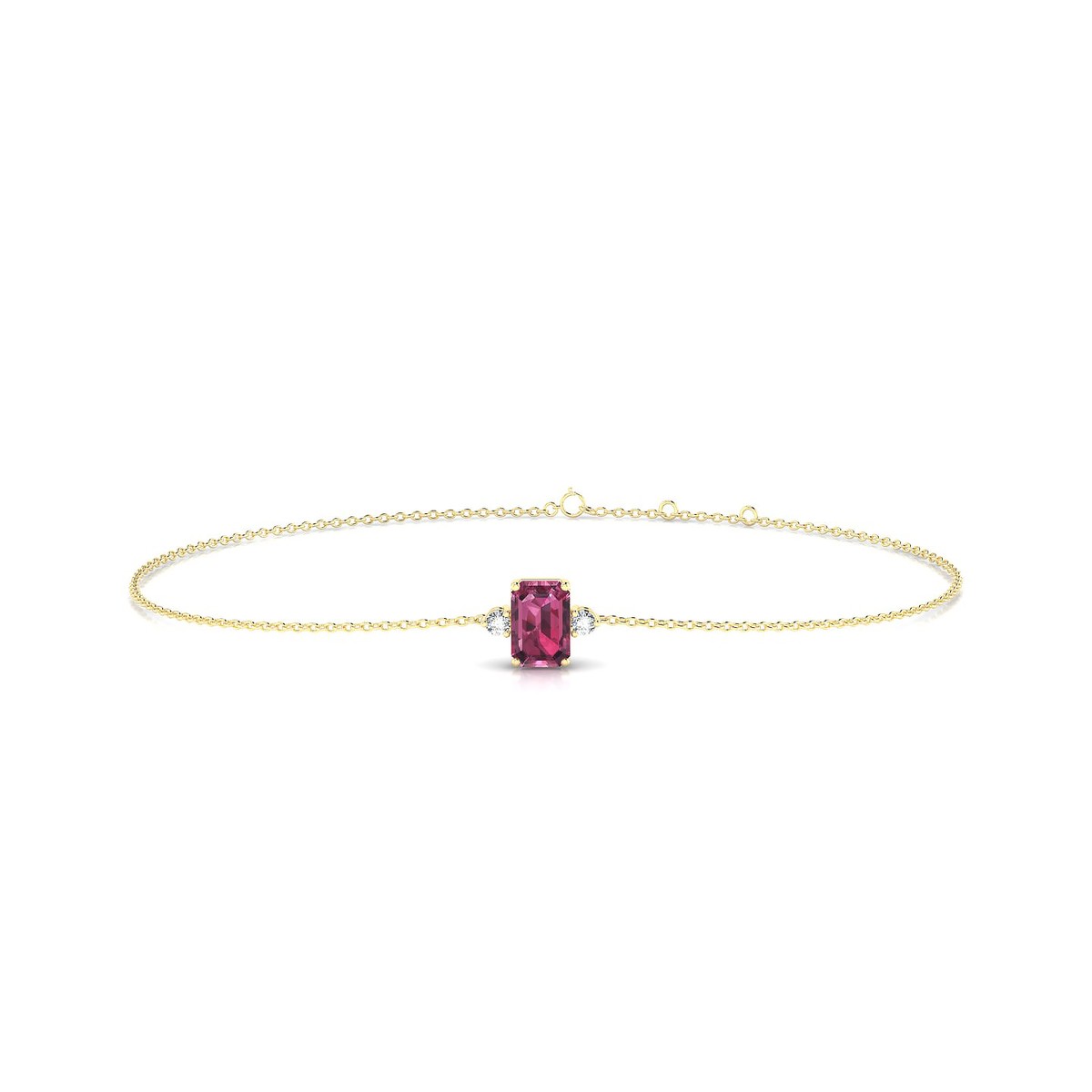 Sparkle | 18k Yellow Gold 6 x 4 mm Emerald Rhodolite Bracelet