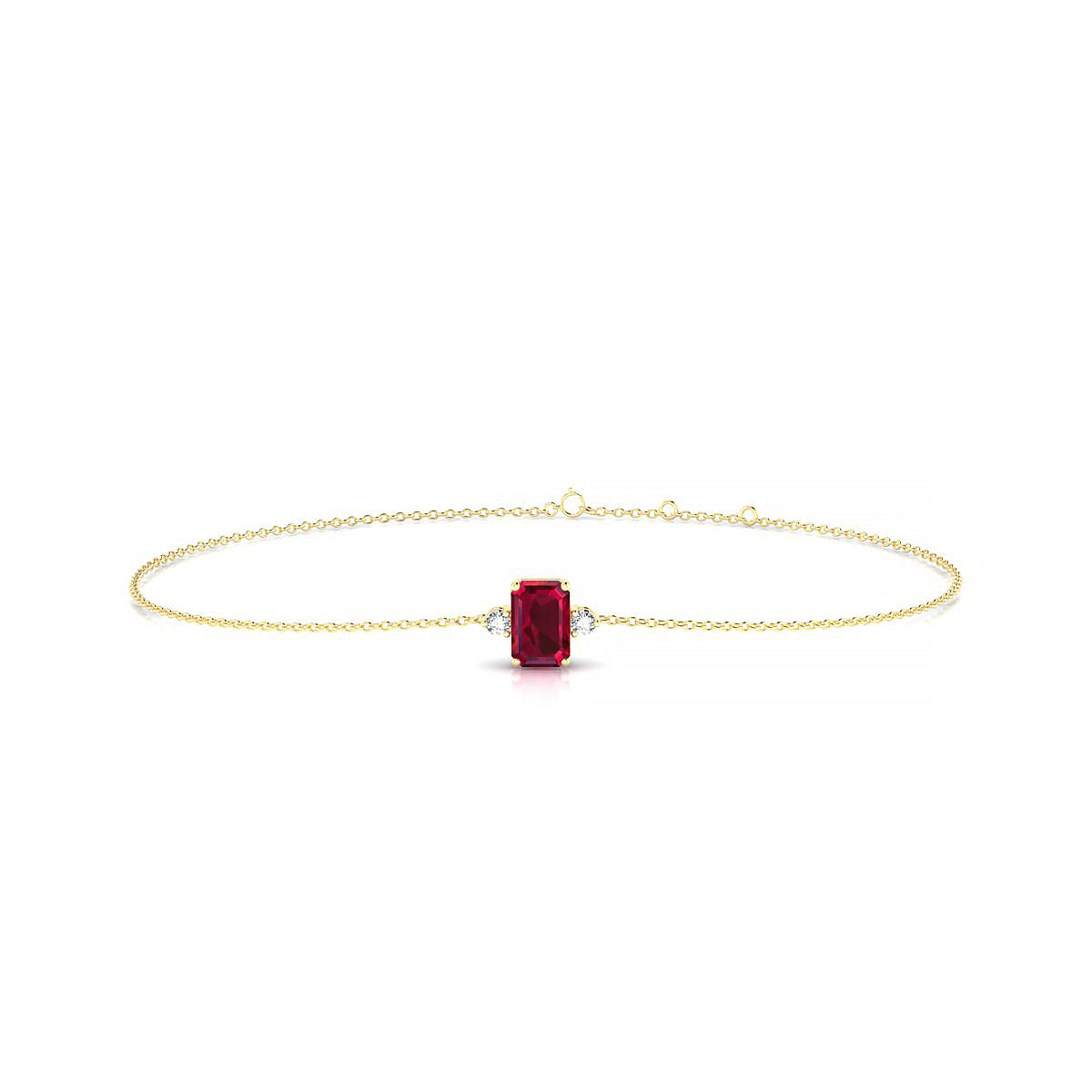 Sparkle | 18k Yellow Gold 6 x 4 mm Emerald Ruby Bracelet