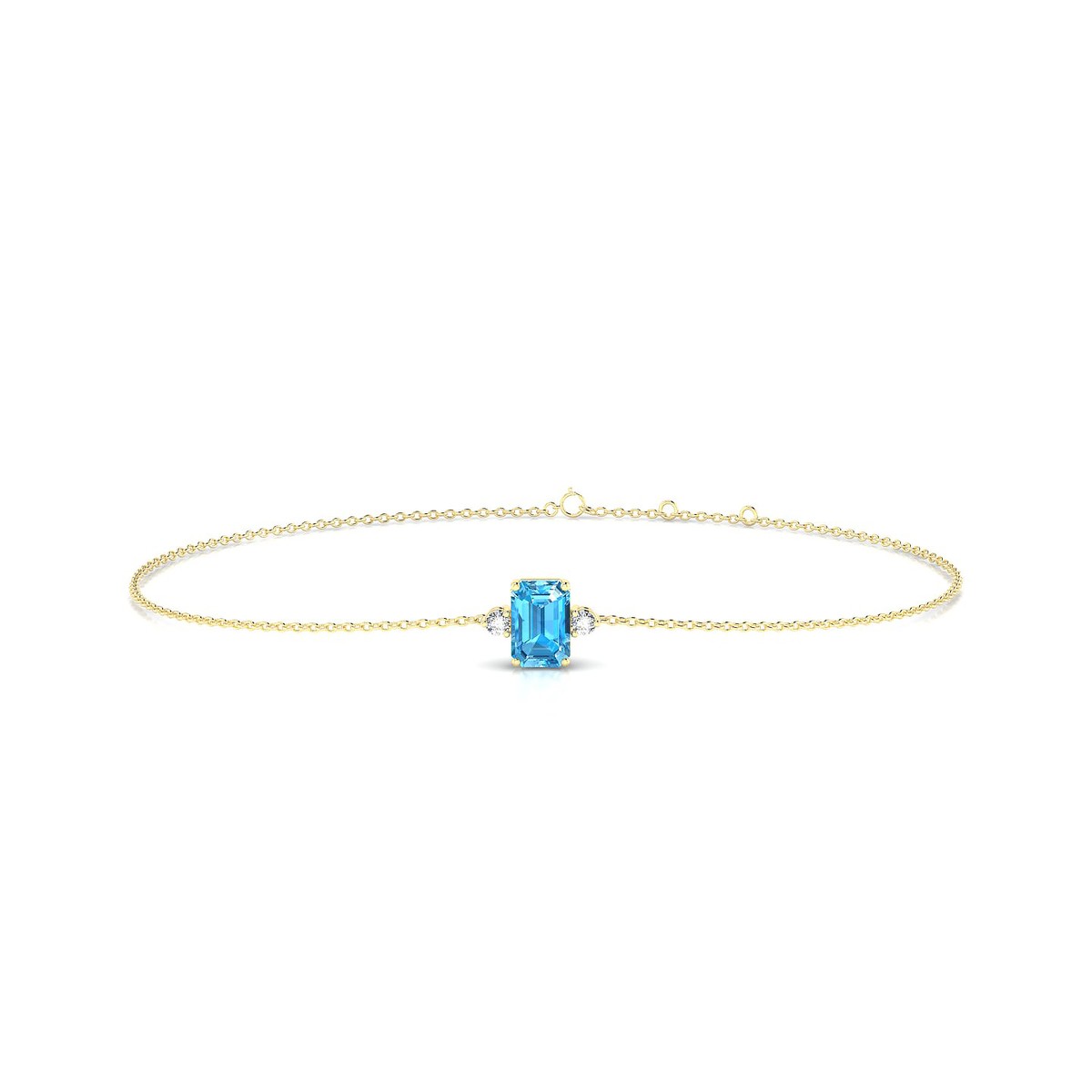 Sparkle | 18k Yellow Gold 6 x 4 mm Emerald Topaz Bracelet