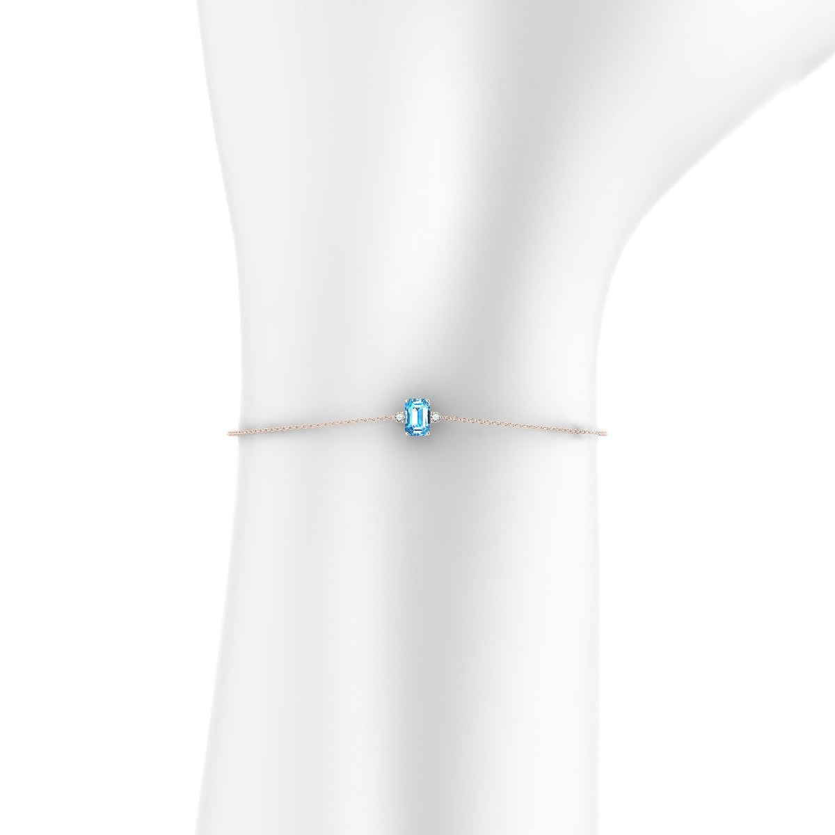 Sparkle | 18k Rose Gold 6 x 4 mm Emerald Topaz Bracelet