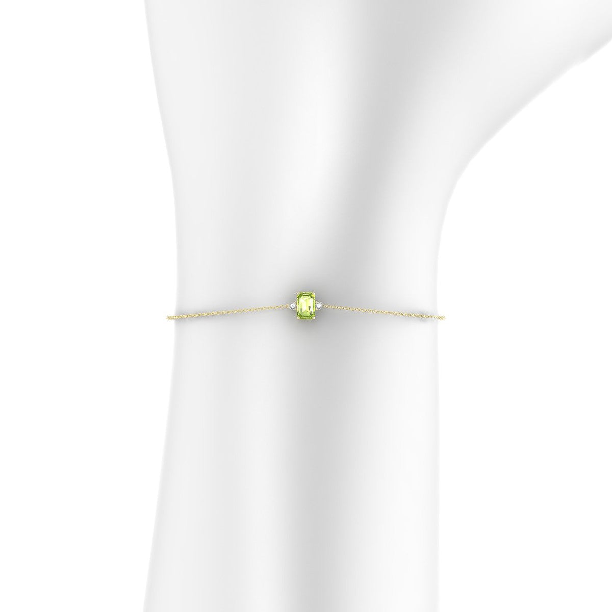 Sparkle | 18k Yellow Gold 6 x 4 mm Emerald Peridot Bracelet