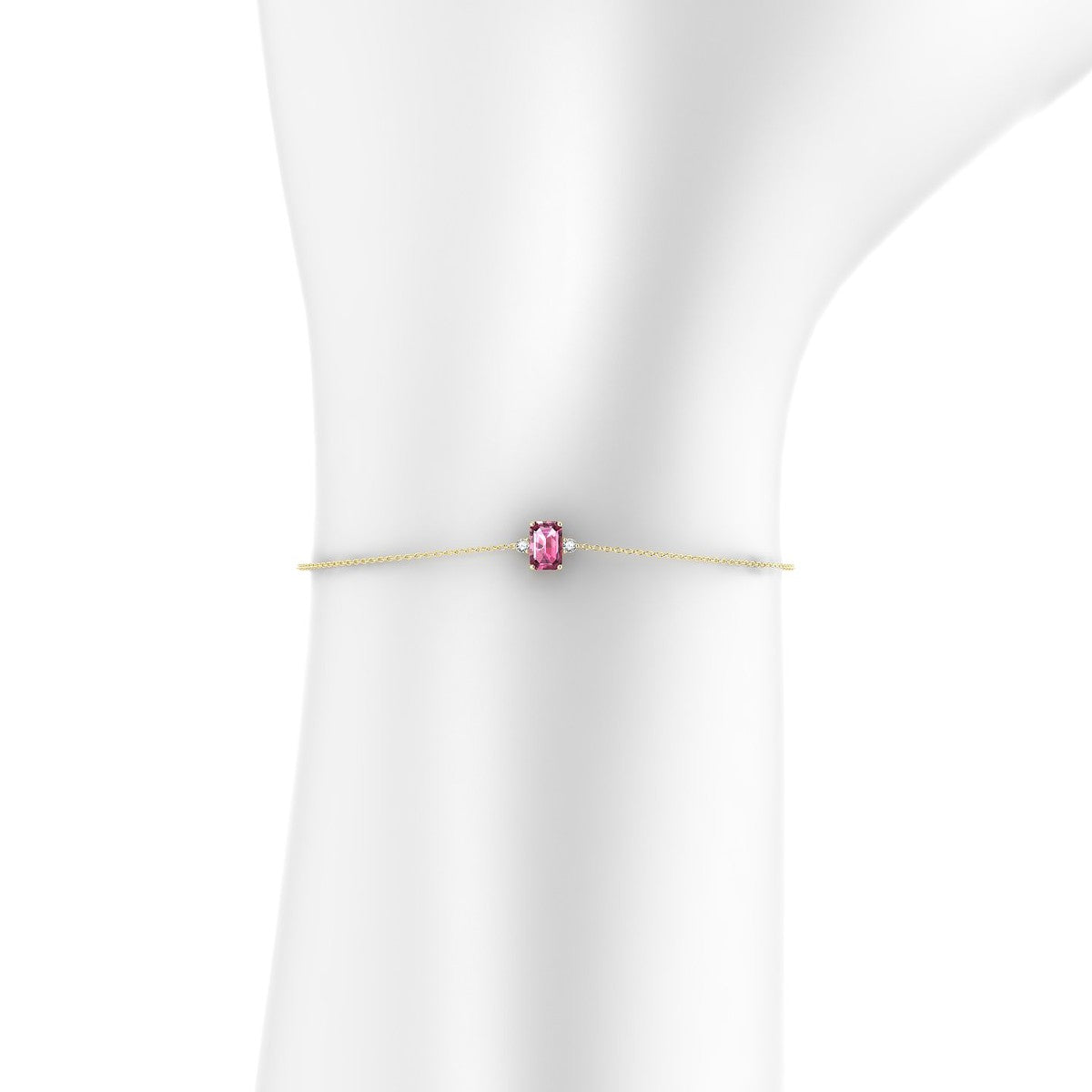 Sparkle | 18k Yellow Gold 6 x 4 mm Emerald Rhodolite Bracelet