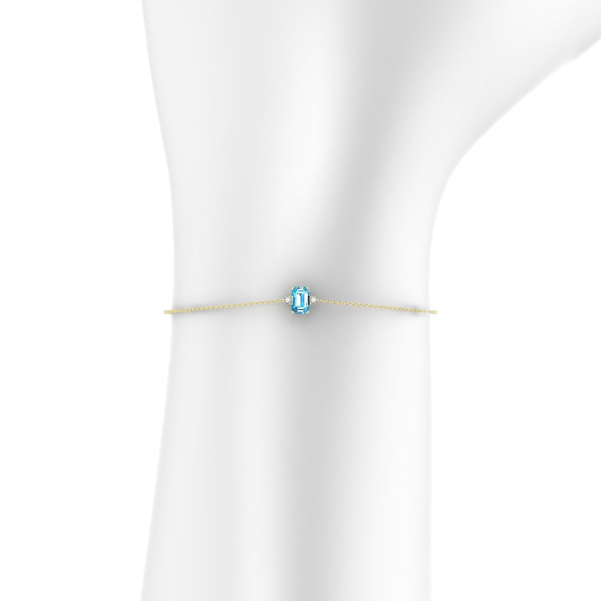 Sparkle | 18k Yellow Gold 6 x 4 mm Emerald Topaz Bracelet