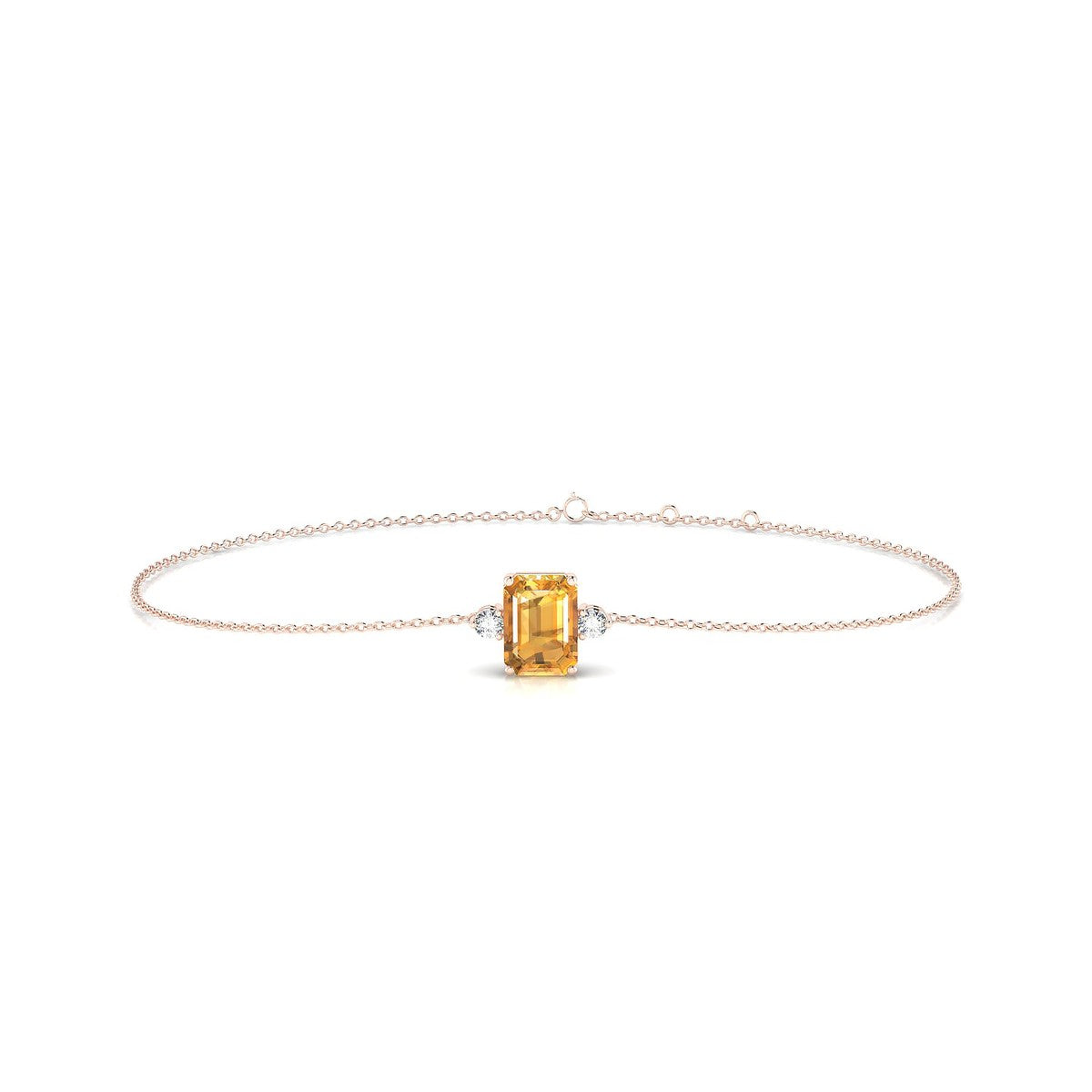 Sparkle | 18k Rose Gold 7 x 5 mm Emerald Citrine Bracelet