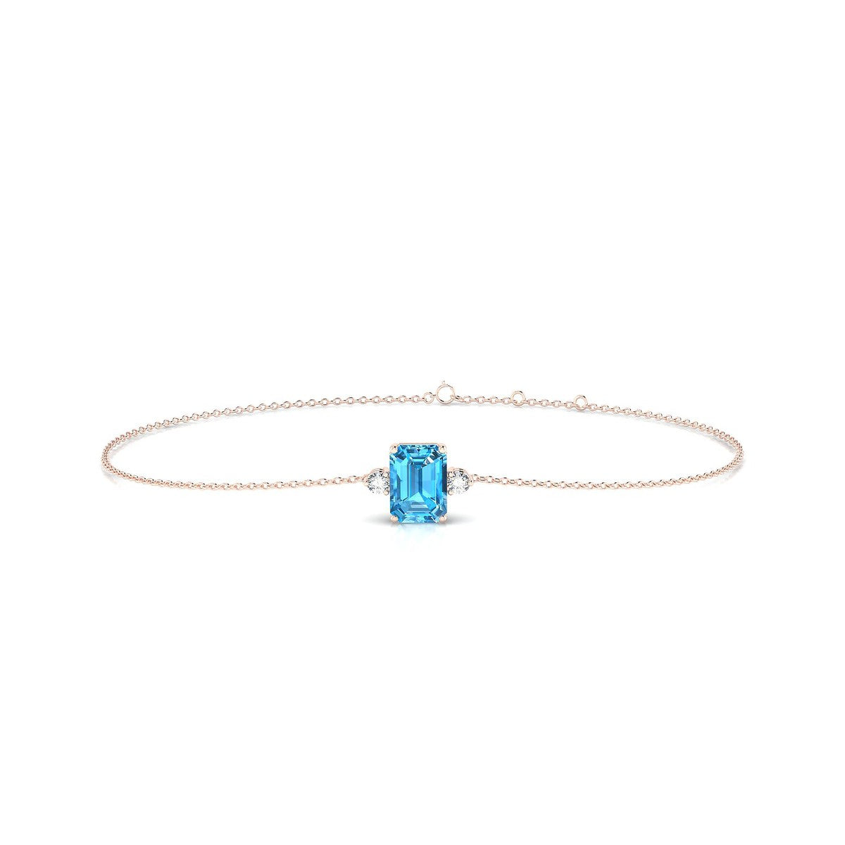 Sparkle | 18k Rose Gold 7 x 5 mm Emerald Topaz Bracelet