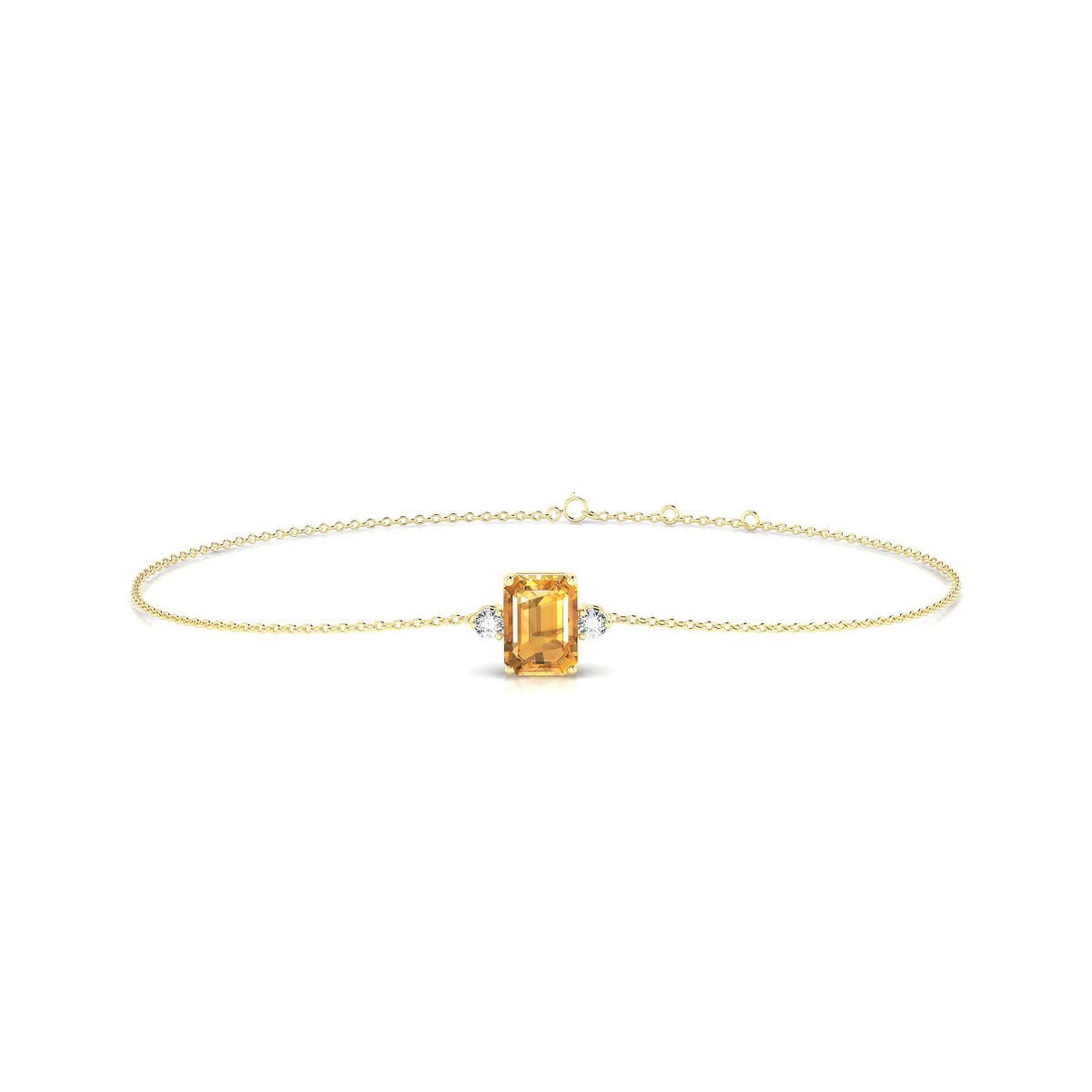 Sparkle | 18k Yellow Gold 7 x 5 mm Emerald Citrine Bracelet