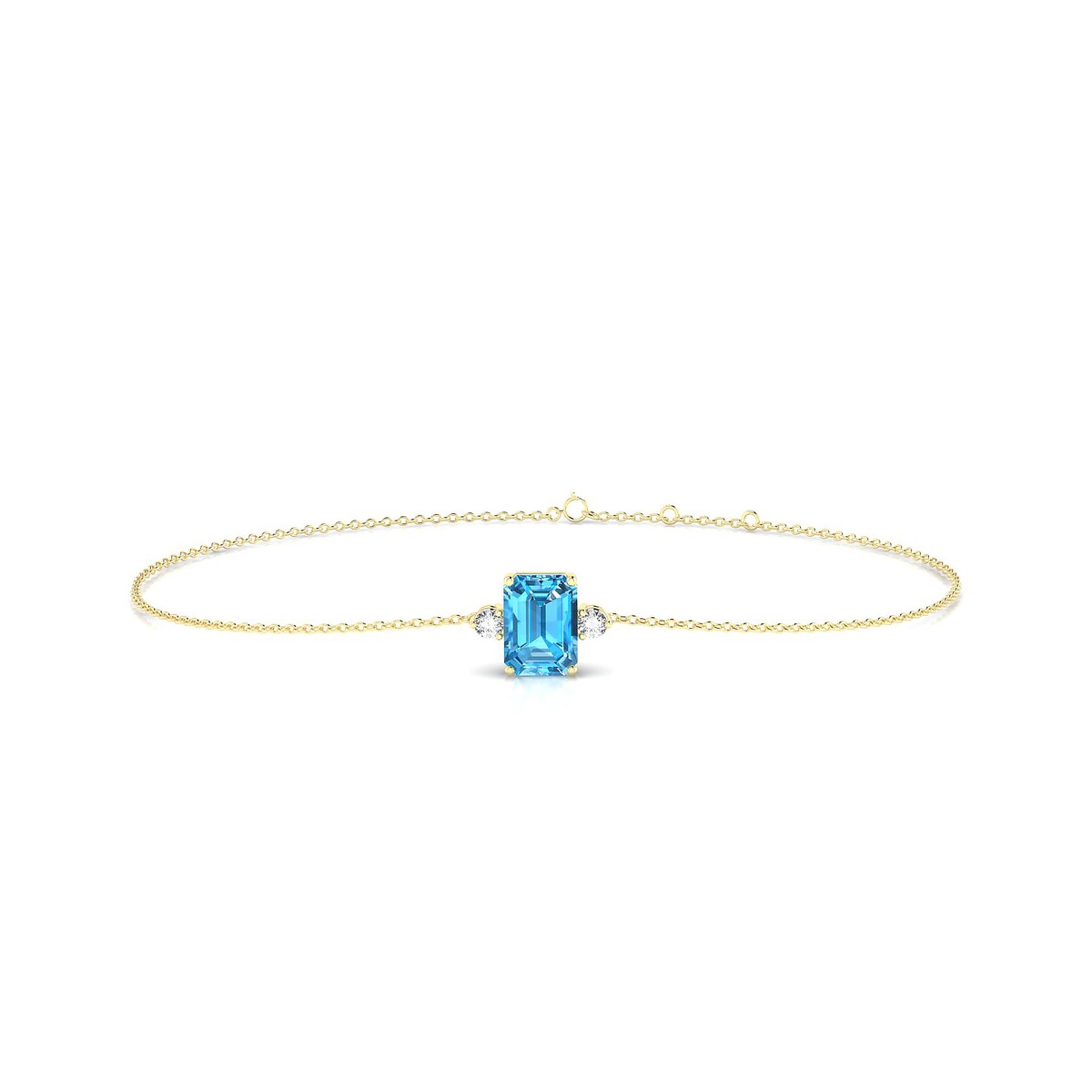 Sparkle | 18k Yellow Gold 7 x 5 mm Emerald Topaz Bracelet