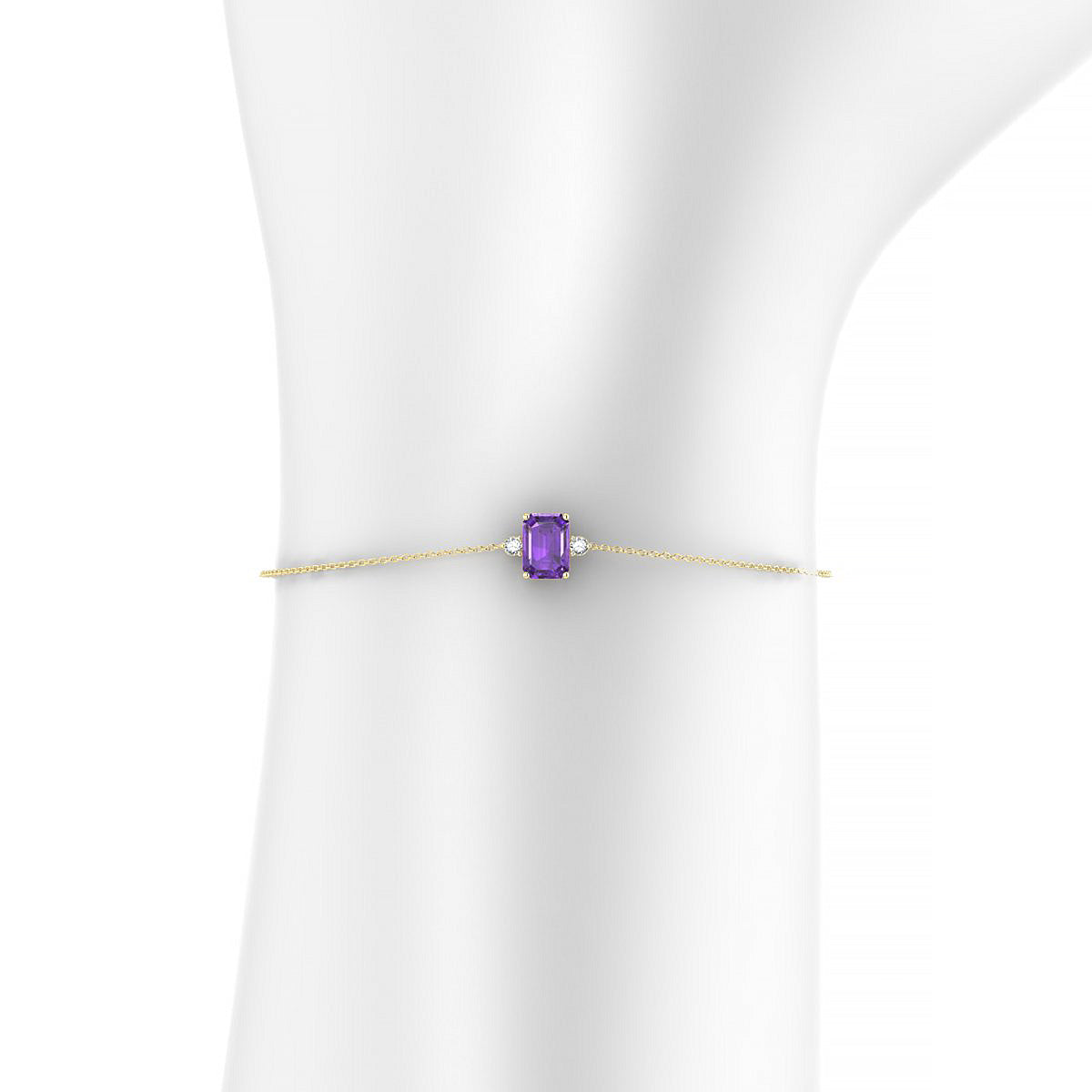 Sparkle | 18k Yellow Gold 7 x 5 mm Emerald Amethyst Bracelet