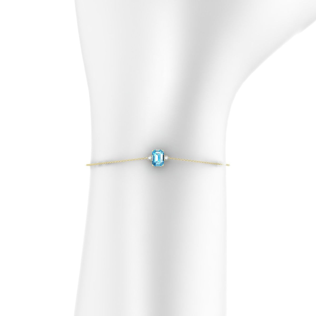 Sparkle | 18k Yellow Gold 7 x 5 mm Emerald Topaz Bracelet