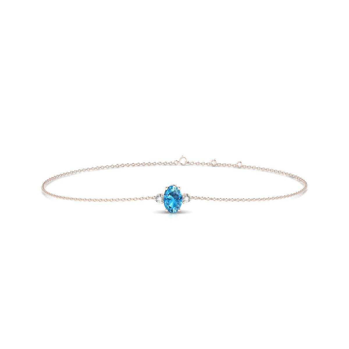Sparkle | 18k Rose Gold 6 x 4 mm Oval Topaz Bracelet
