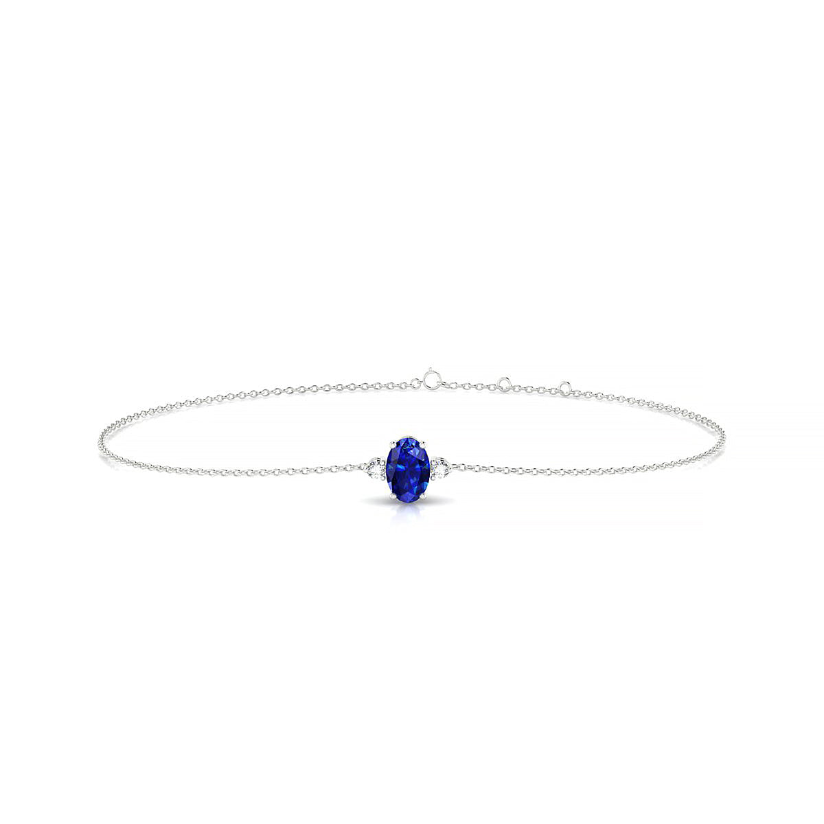 Sparkle | 18k White Gold 6 x 4 mm Oval Sapphire Bracelet