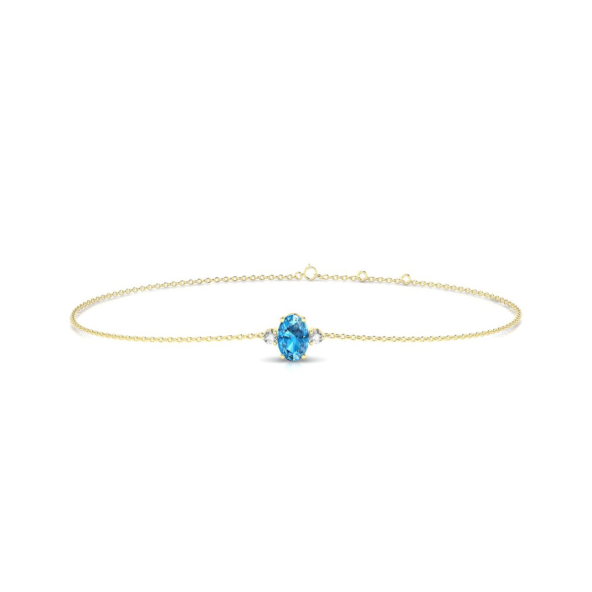 Sparkle | 18k Yellow Gold 6 x 4 mm Oval Topaz Bracelet