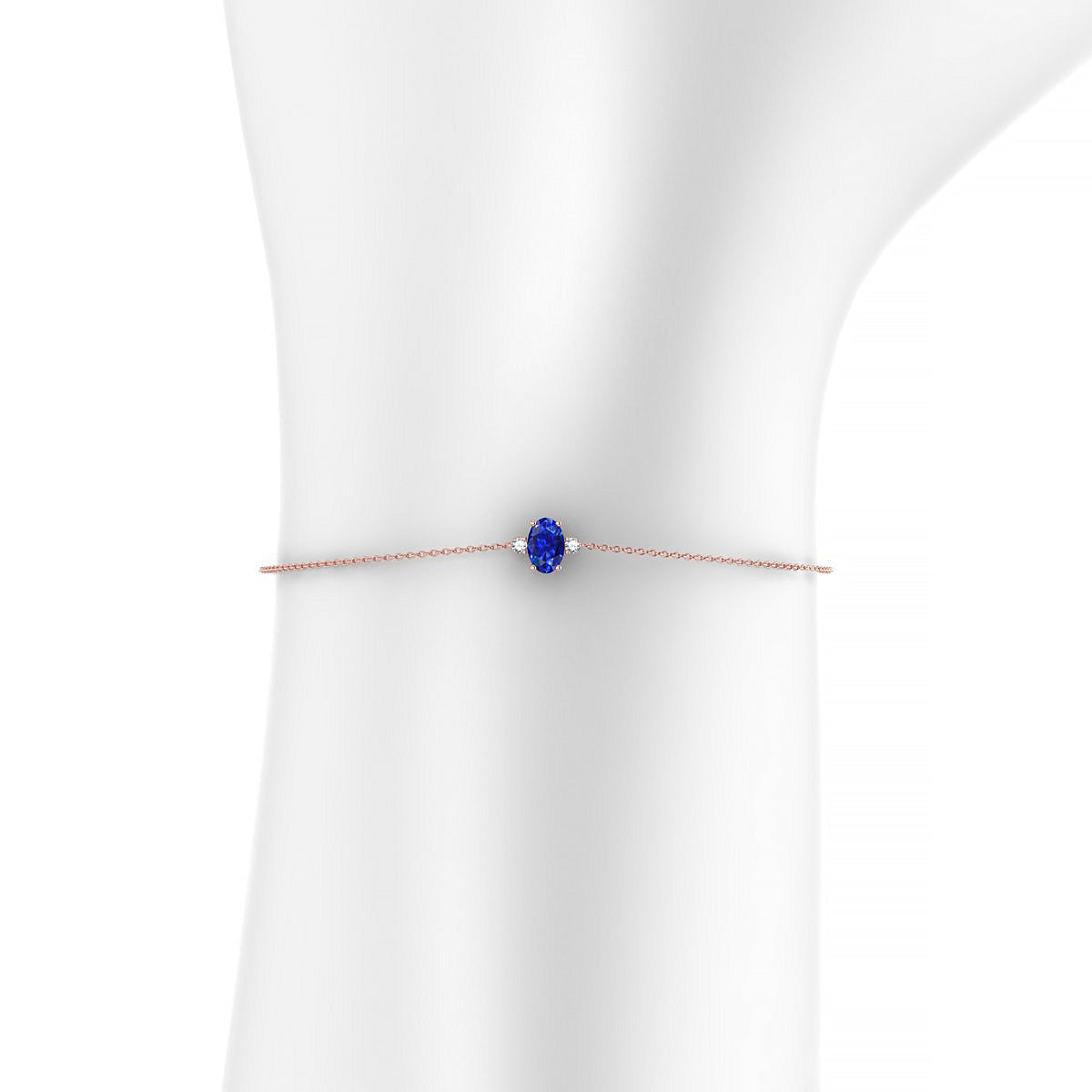 Sparkle | 18k Rose Gold 6 x 4 mm Oval Sapphire Bracelet