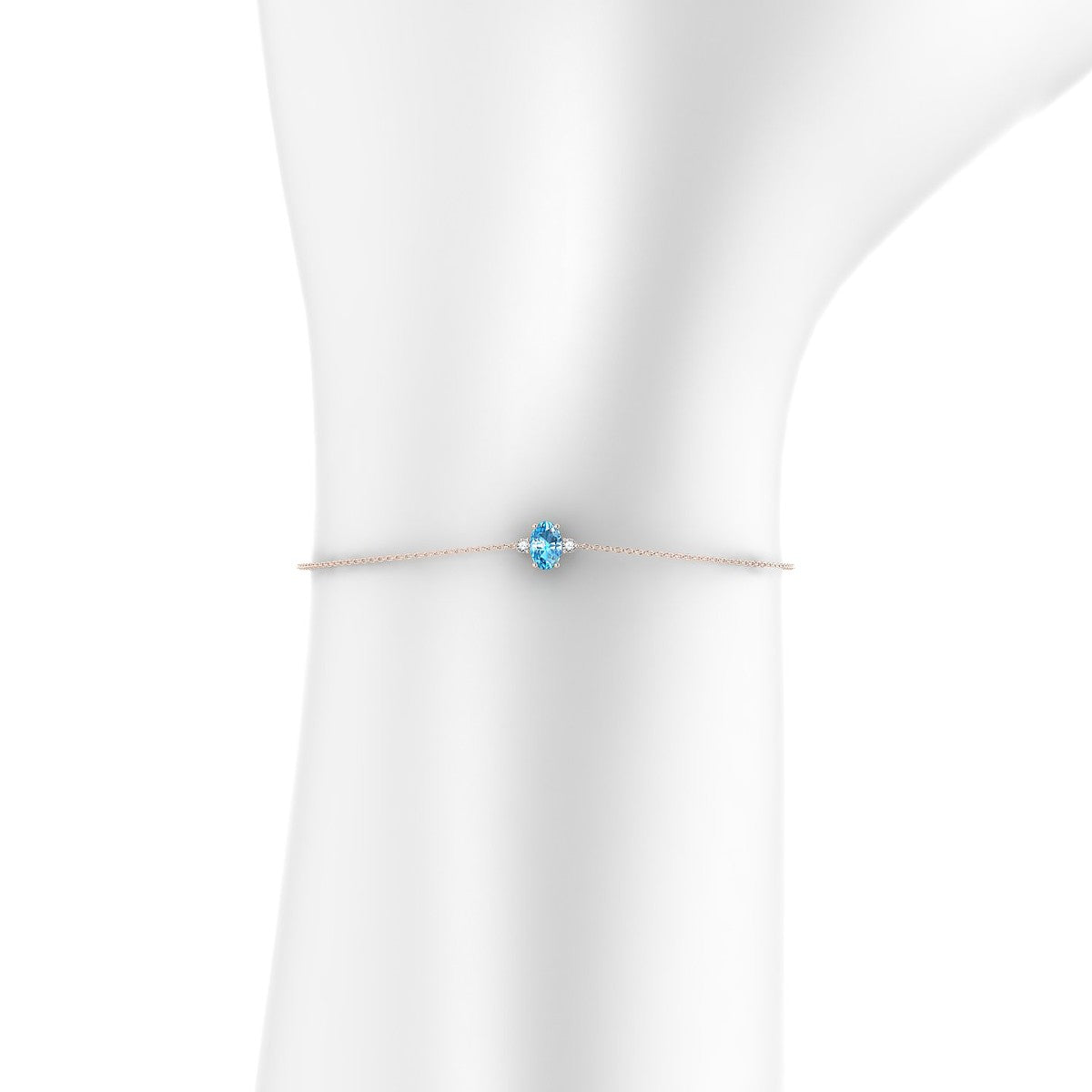 Sparkle | 18k Rose Gold 6 x 4 mm Oval Topaz Bracelet