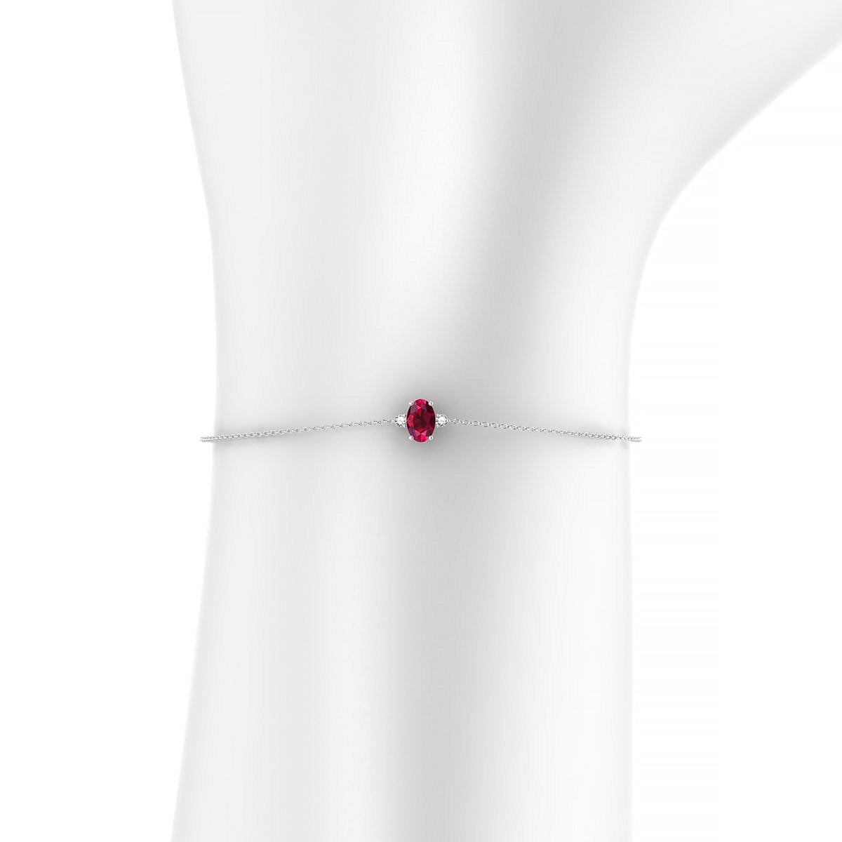 Sparkle | 18k White Gold 6 x 4 mm Oval Ruby Bracelet