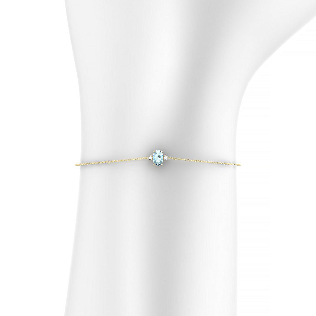 Sparkle | 18k Yellow Gold 6 x 4 mm Oval Aquamarine Bracelet
