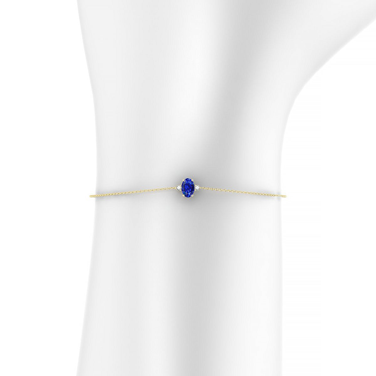 Sparkle | 18k Yellow Gold 6 x 4 mm Oval Sapphire Bracelet