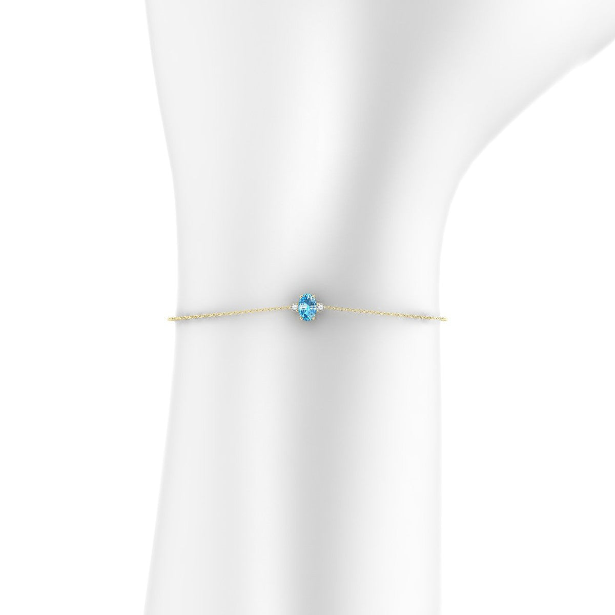 Sparkle | 18k Yellow Gold 6 x 4 mm Oval Topaz Bracelet