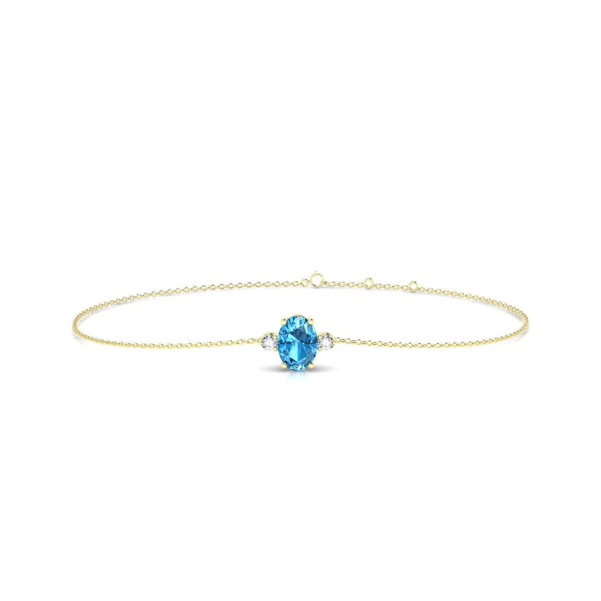 Sparkle | 18k Yellow Gold 7 x 5 mm Oval Topaz Bracelet