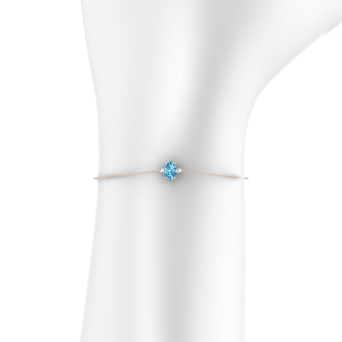 Sparkle | 18k Rose Gold 7 x 5 mm Oval Topaz Bracelet