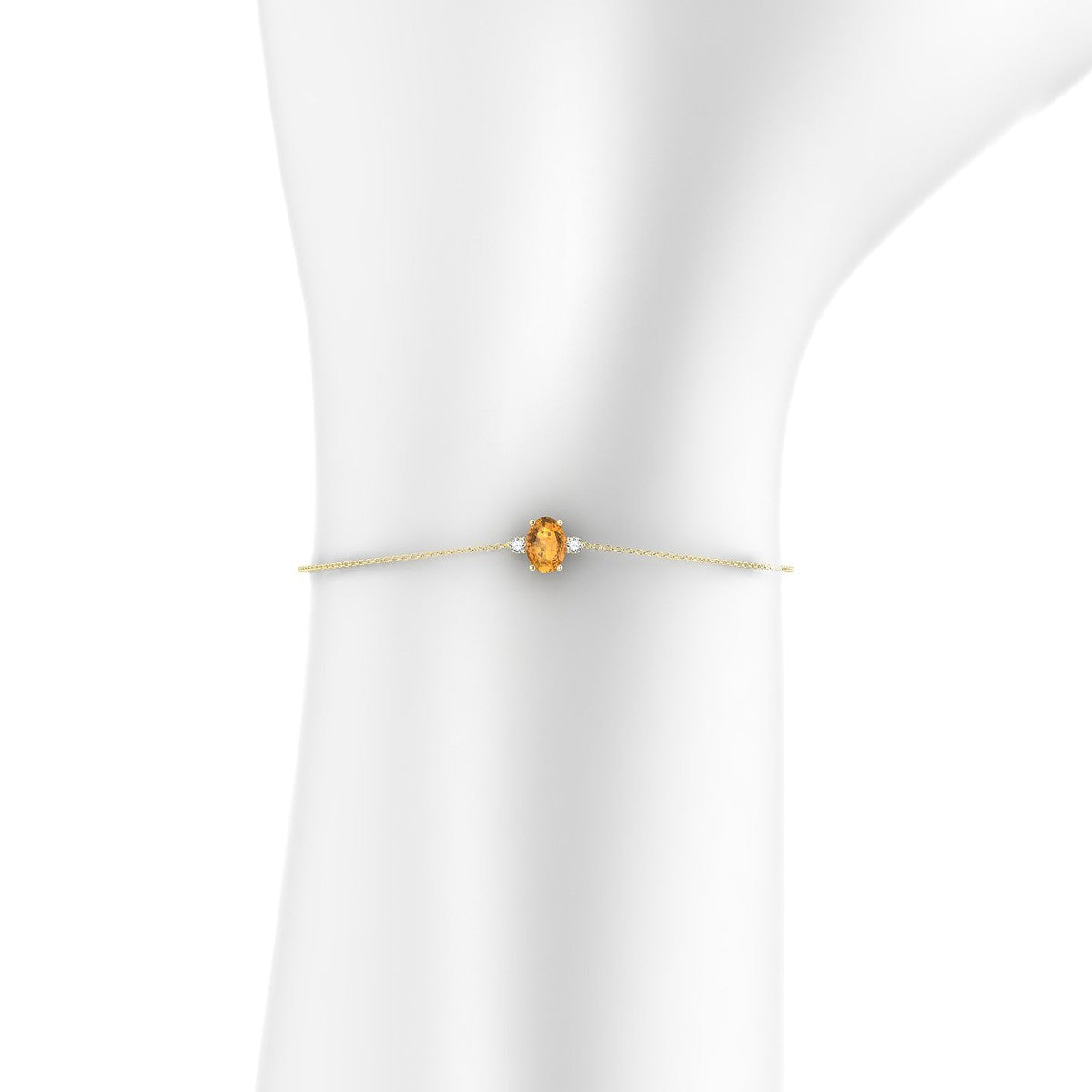 Sparkle | 18k Yellow Gold 7 x 5 mm Oval Citrine Bracelet