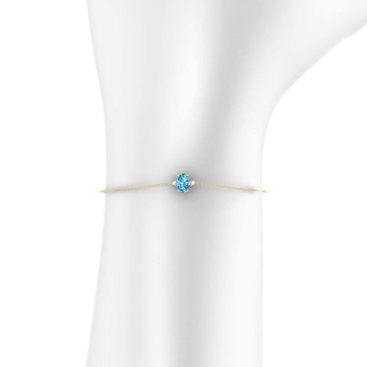 Sparkle | 18k Yellow Gold 7 x 5 mm Oval Topaz Bracelet