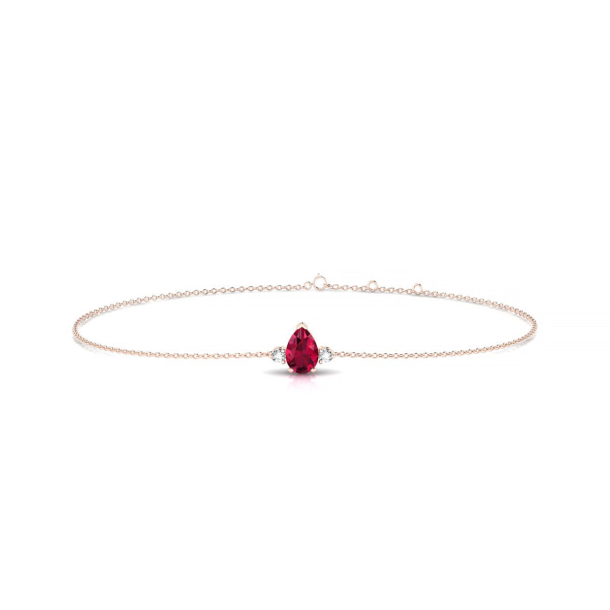 Sparkle | 18k Rose Gold 6 x 4 mm Pear Ruby Bracelet