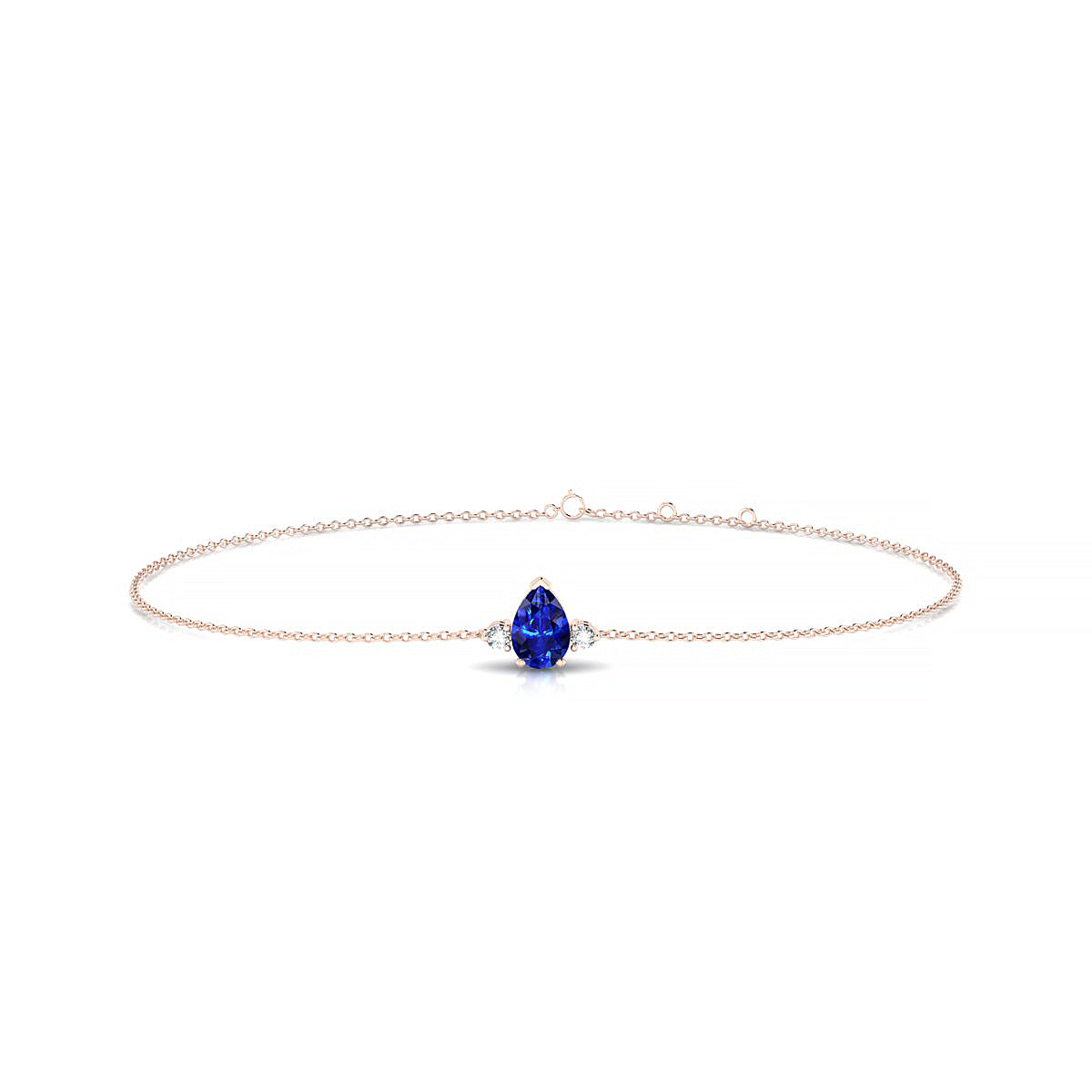 Sparkle | 18k Rose Gold 6 x 4 mm Pear Sapphire Bracelet