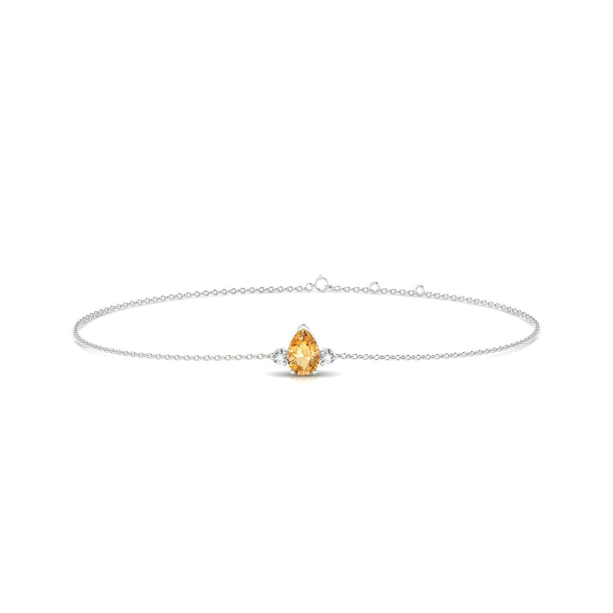 Sparkle | 18k White Gold 6 x 4 mm Pear Citrine Bracelet