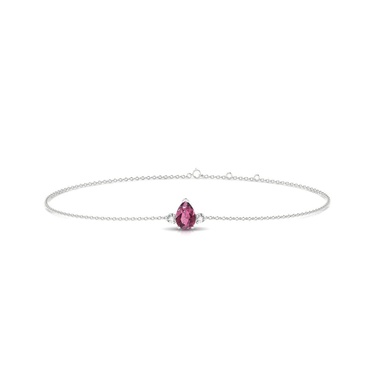 Sparkle | 18k White Gold 6 x 4 mm Pear Rhodolite Bracelet