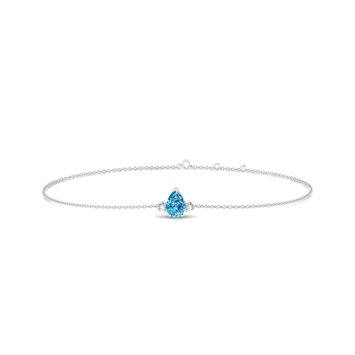 Sparkle | 18k White Gold 6 x 4 mm Pear Topaz Bracelet