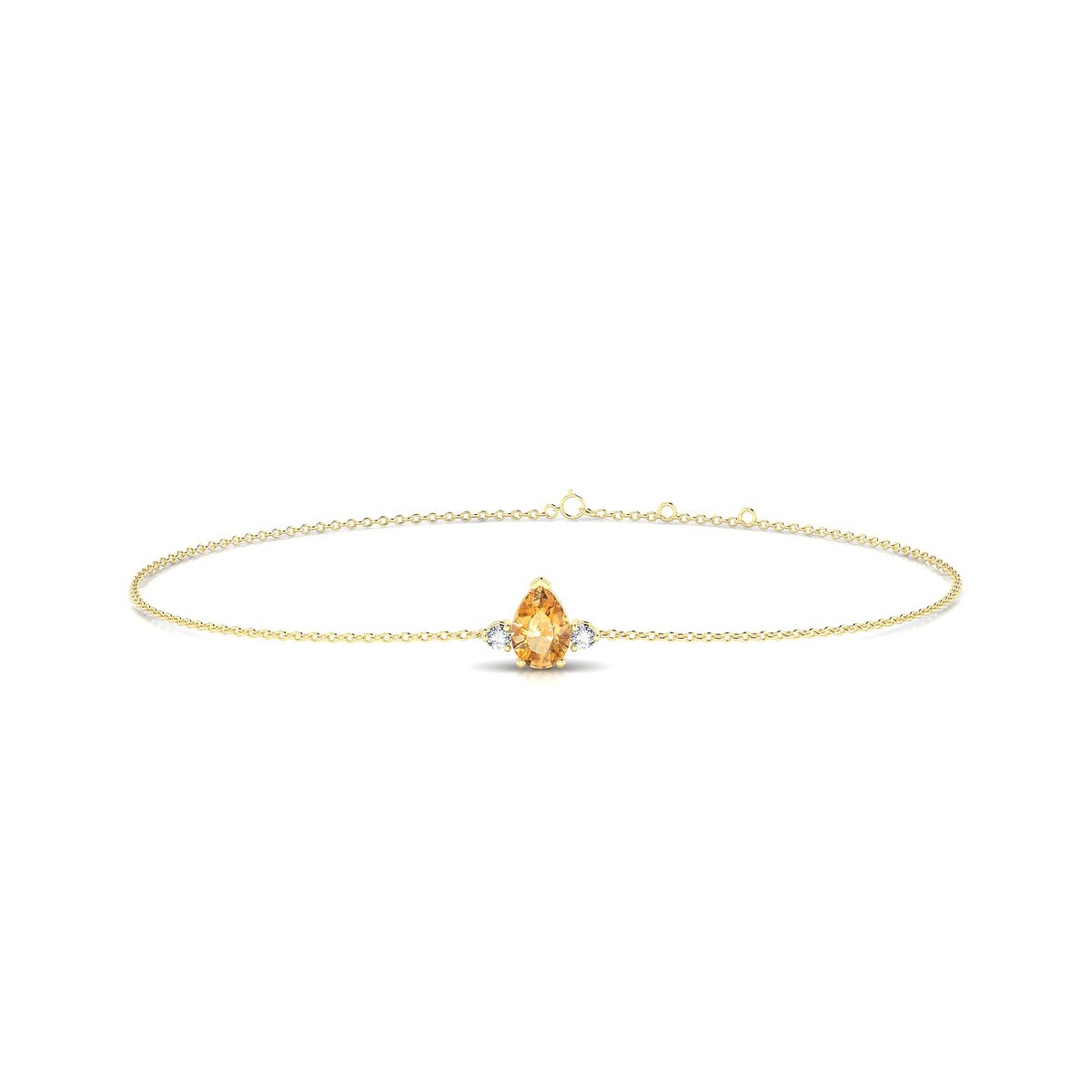 Sparkle | 18k Yellow Gold 6 x 4 mm Pear Citrine Bracelet