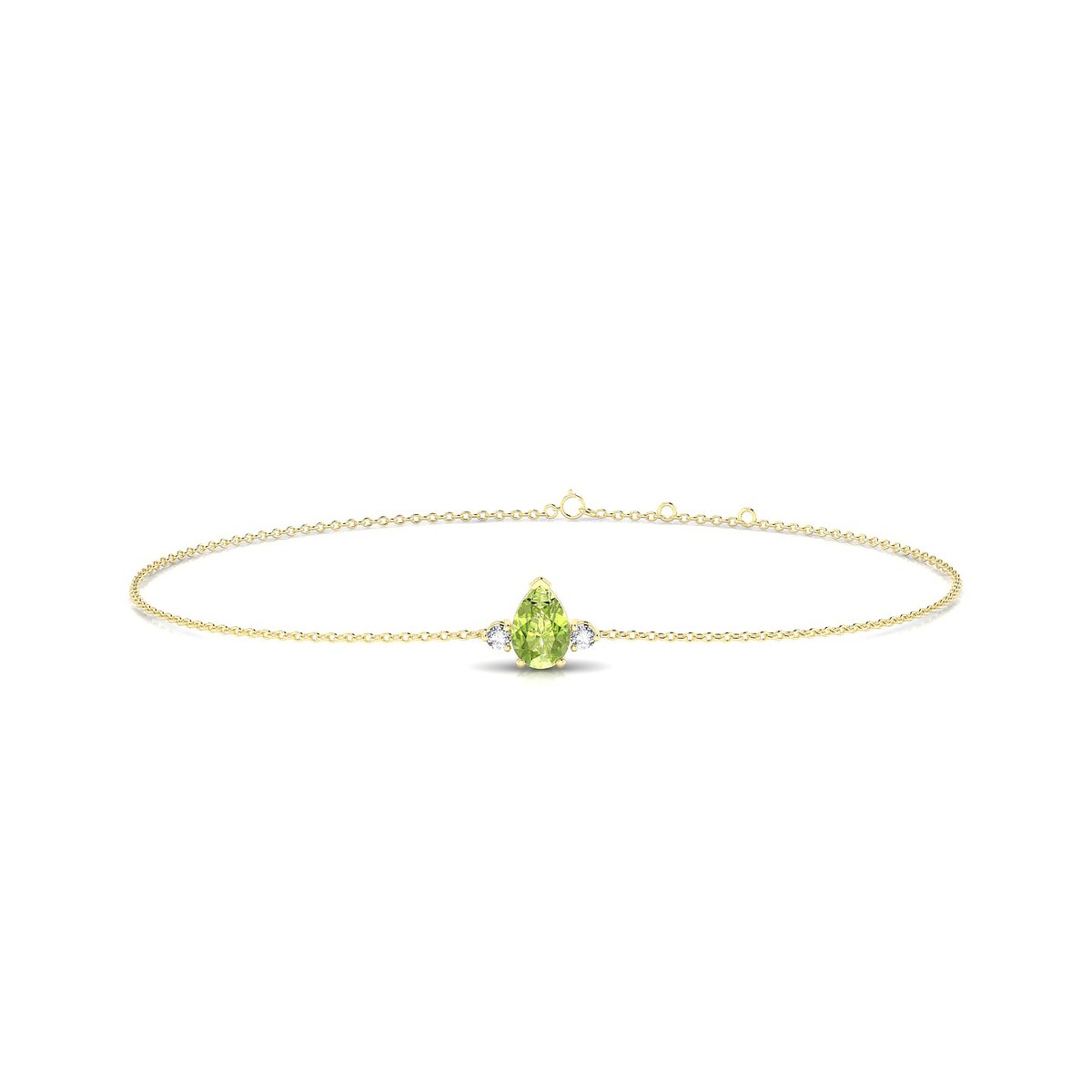 Sparkle | 18k Yellow Gold 6 x 4 mm Pear Peridot Bracelet