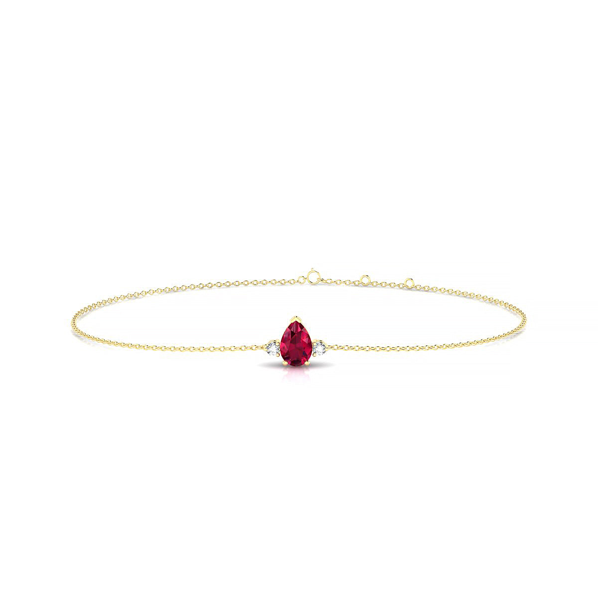 Sparkle | 18k Yellow Gold 6 x 4 mm Pear Ruby Bracelet