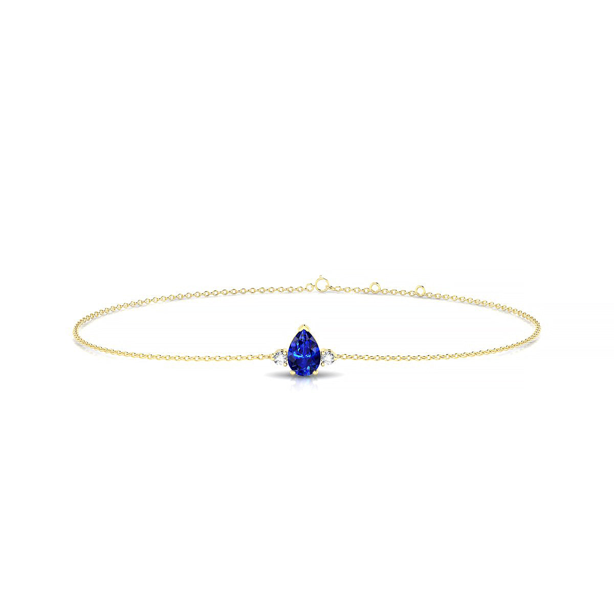Sparkle | 18k Yellow Gold 6 x 4 mm Pear Sapphire Bracelet