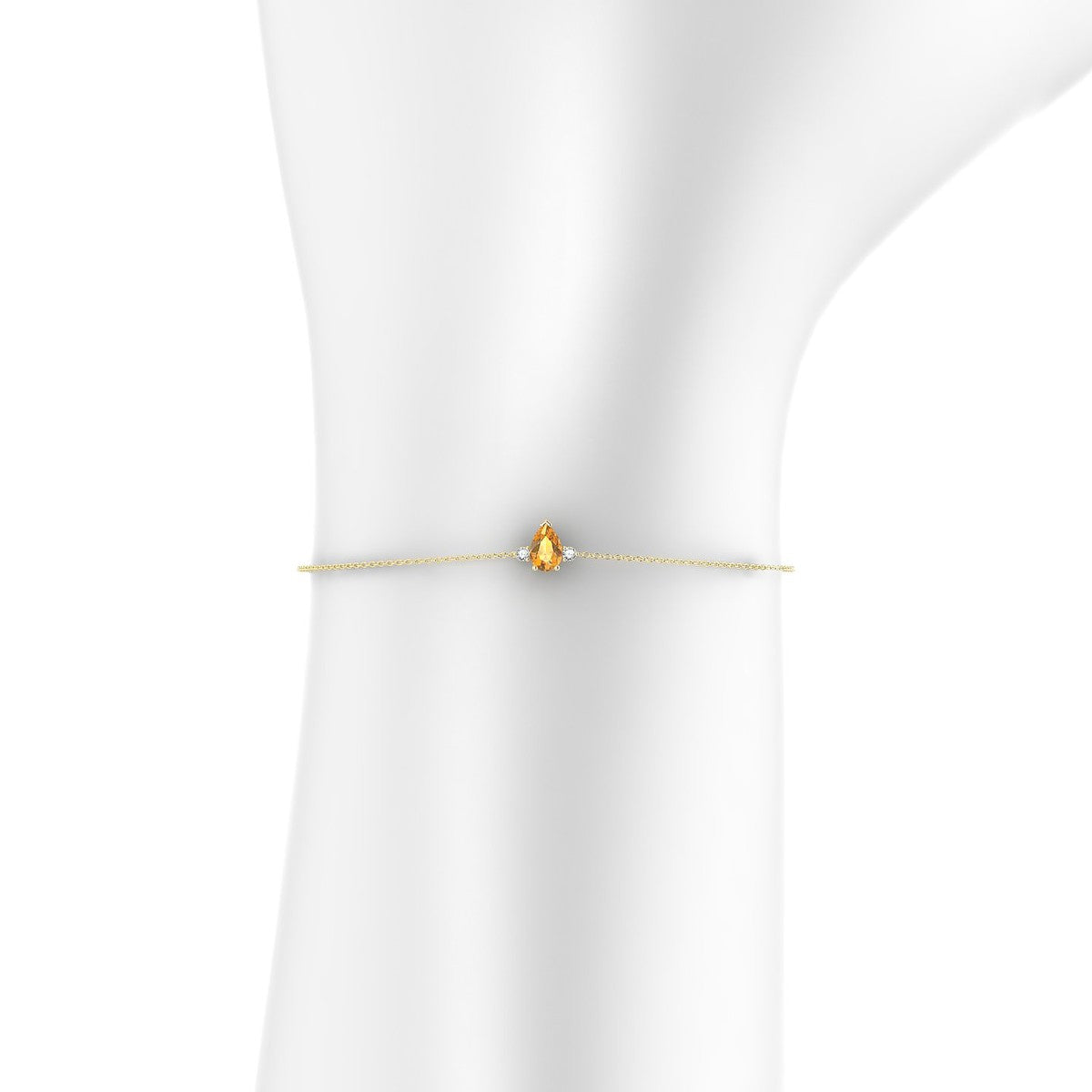 Sparkle | 18k Yellow Gold 6 x 4 mm Pear Citrine Bracelet