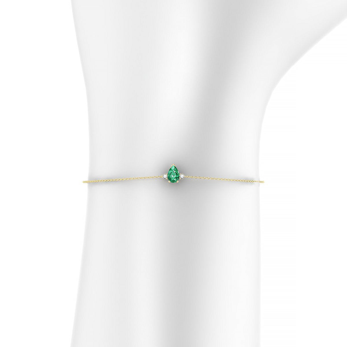 Sparkle | 18k Yellow Gold 6 x 4 mm Pear Emerald Bracelet