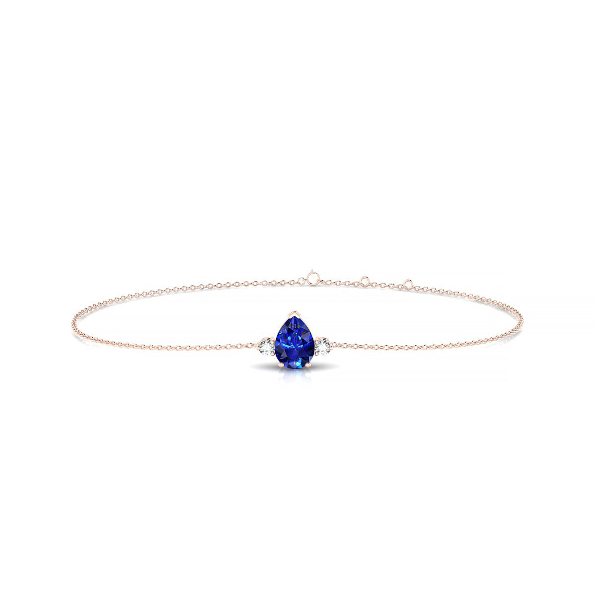 Sparkle | 18k Rose Gold 7 x 5 mm Pear Sapphire Bracelet
