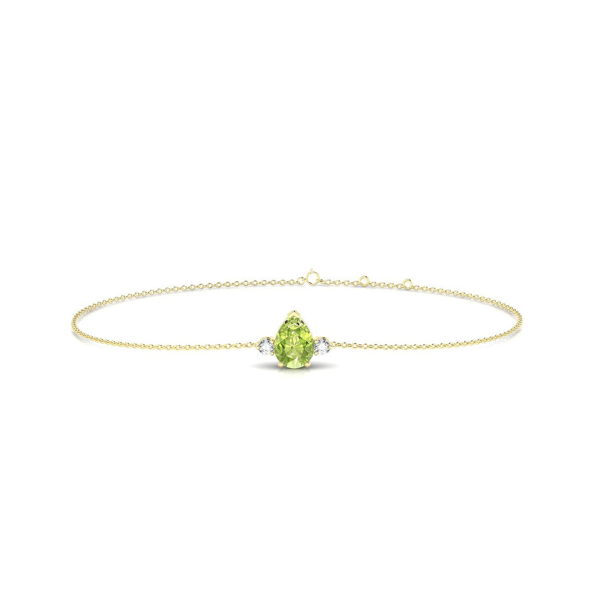 Sparkle | 18k Yellow Gold 7 x 5 mm Pear Peridot Bracelet