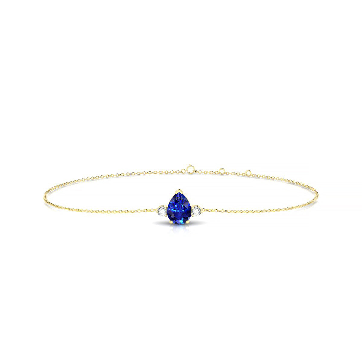 Sparkle | 18k Yellow Gold 7 x 5 mm Pear Sapphire Bracelet