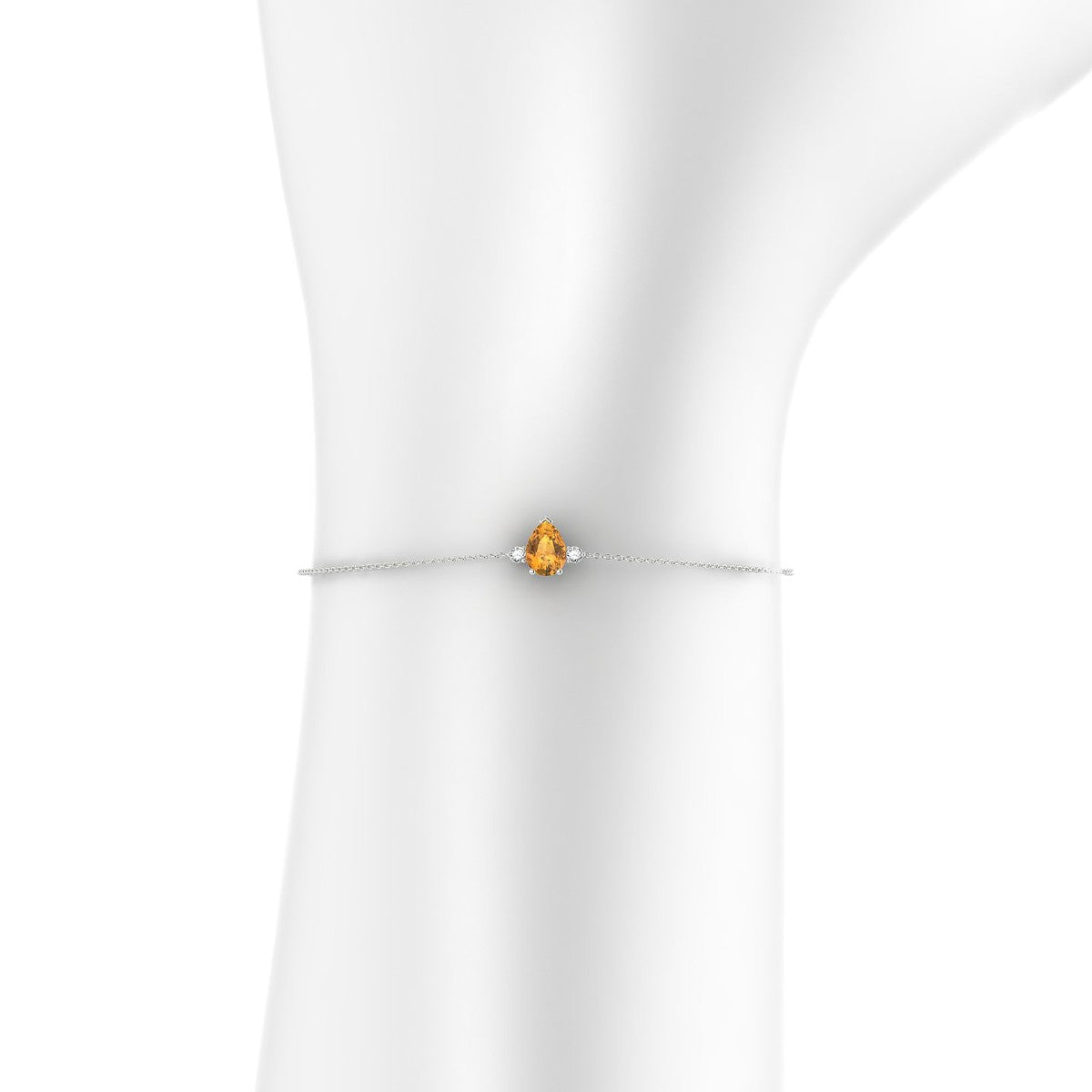 Sparkle | 18k White Gold 7 x 5 mm Pear Citrine Bracelet