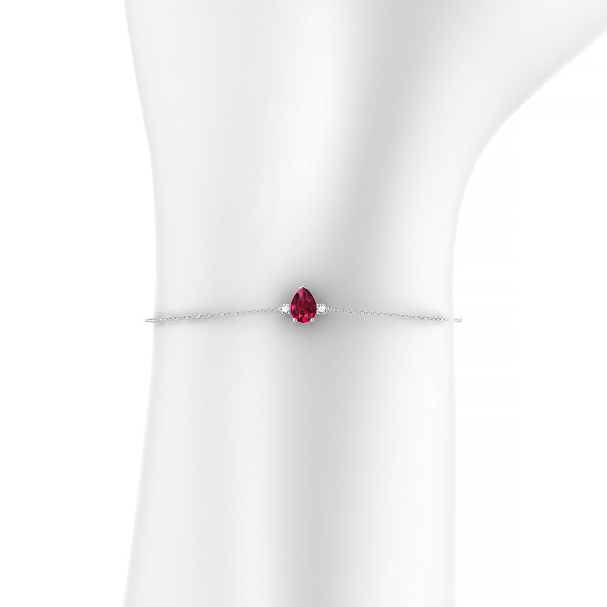 Sparkle | 18k White Gold 7 x 5 mm Pear Ruby Bracelet