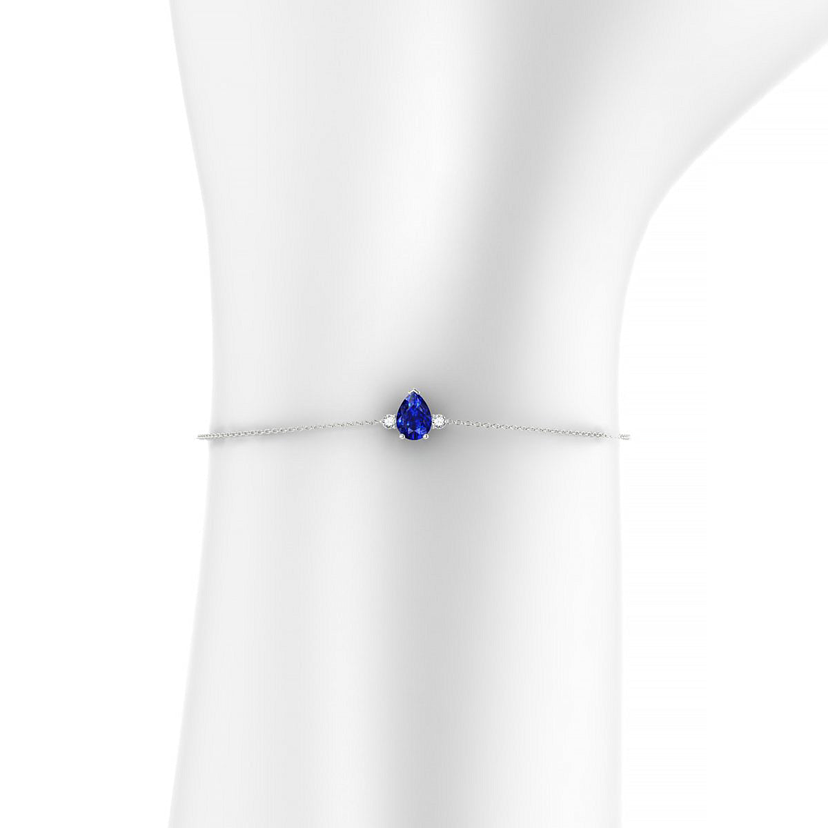 Sparkle | 18k White Gold 7 x 5 mm Pear Sapphire Bracelet