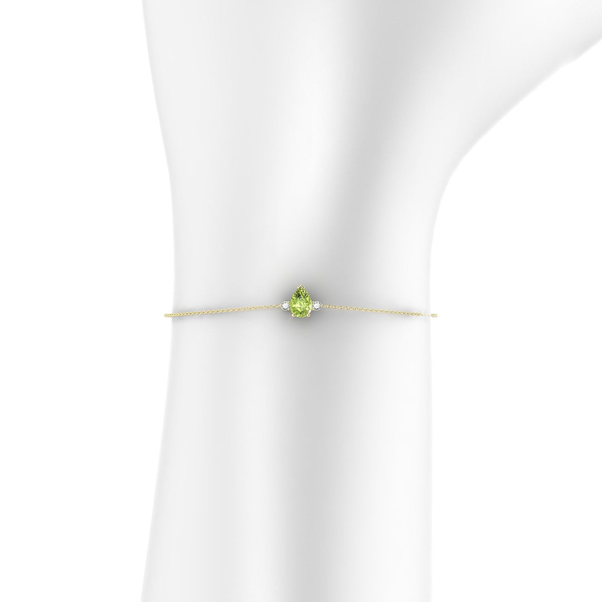 Sparkle | 18k Yellow Gold 7 x 5 mm Pear Peridot Bracelet