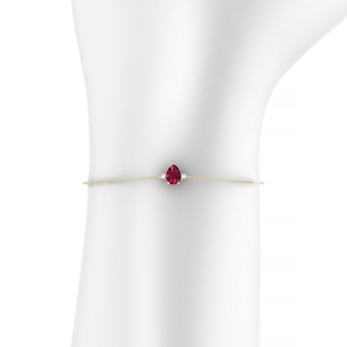 Sparkle | 18k Yellow Gold 7 x 5 mm Pear Ruby Bracelet